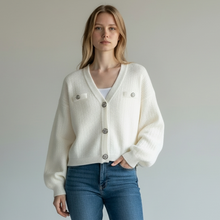 Load image into Gallery viewer, Ribbed Wool Short Cardigan