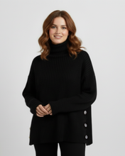 Load image into Gallery viewer, Ribbed Wool Oversized Turtleneck Sweater