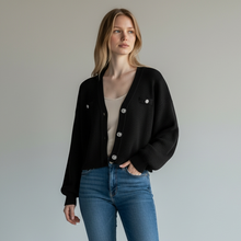 Load image into Gallery viewer, Ribbed Wool Short Cardigan