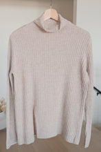 Load image into Gallery viewer, Ribbed Wool Turtleneck Side Slit Sweater
