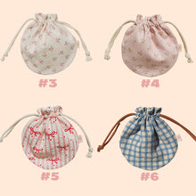 Load image into Gallery viewer, Round drawsting pouch
