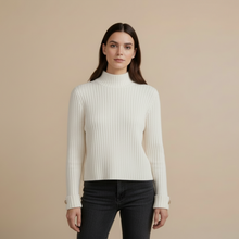 Load image into Gallery viewer, Ribbed Wool Mock Neck Sweater
