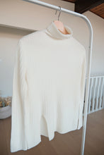 Load image into Gallery viewer, Ribbed Wool Turtleneck Side Slit Sweater
