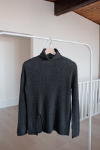 Load image into Gallery viewer, Ribbed Wool Turtleneck Side Slit Sweater

