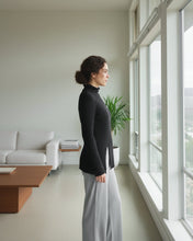 Load image into Gallery viewer, Ribbed Wool Turtleneck Side Slit Sweater
