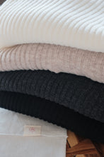 Load image into Gallery viewer, Ribbed Wool Turtleneck Side Slit Sweater
